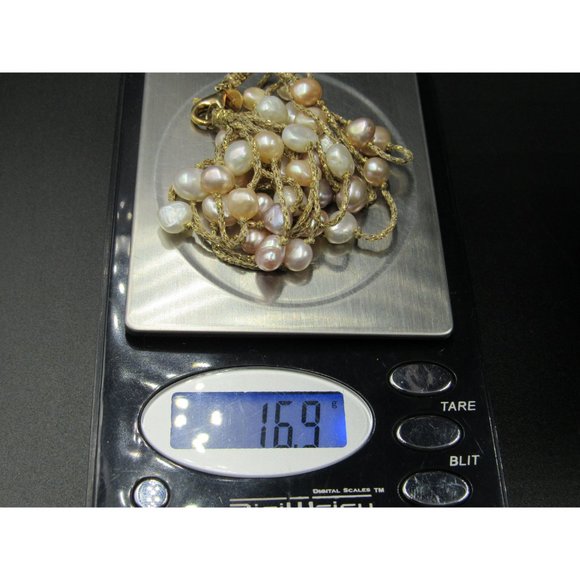 8" Sterling Silver & Cord Various Real Pearls Bracelet Vintage Elegant Beautiful - Picture 5 of 5